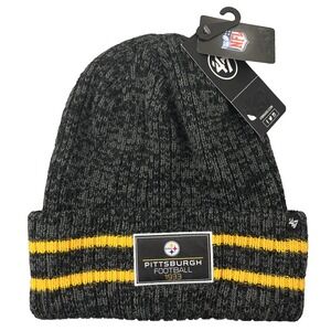 Pittsburgh Steelers 47 Brand Hat‎ Beanie Adult Cuffed One Size NFL Football NEW